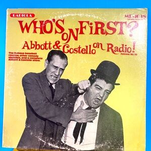 Abbott & Costello On Radio!  Who’s On First? Radiola Vinyl Record Comedy Series